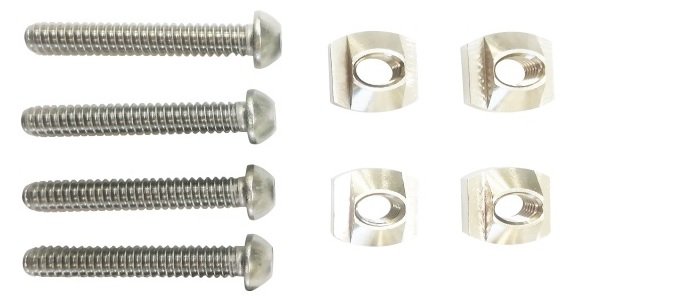 Square nuts and allen screws M8x35 4x