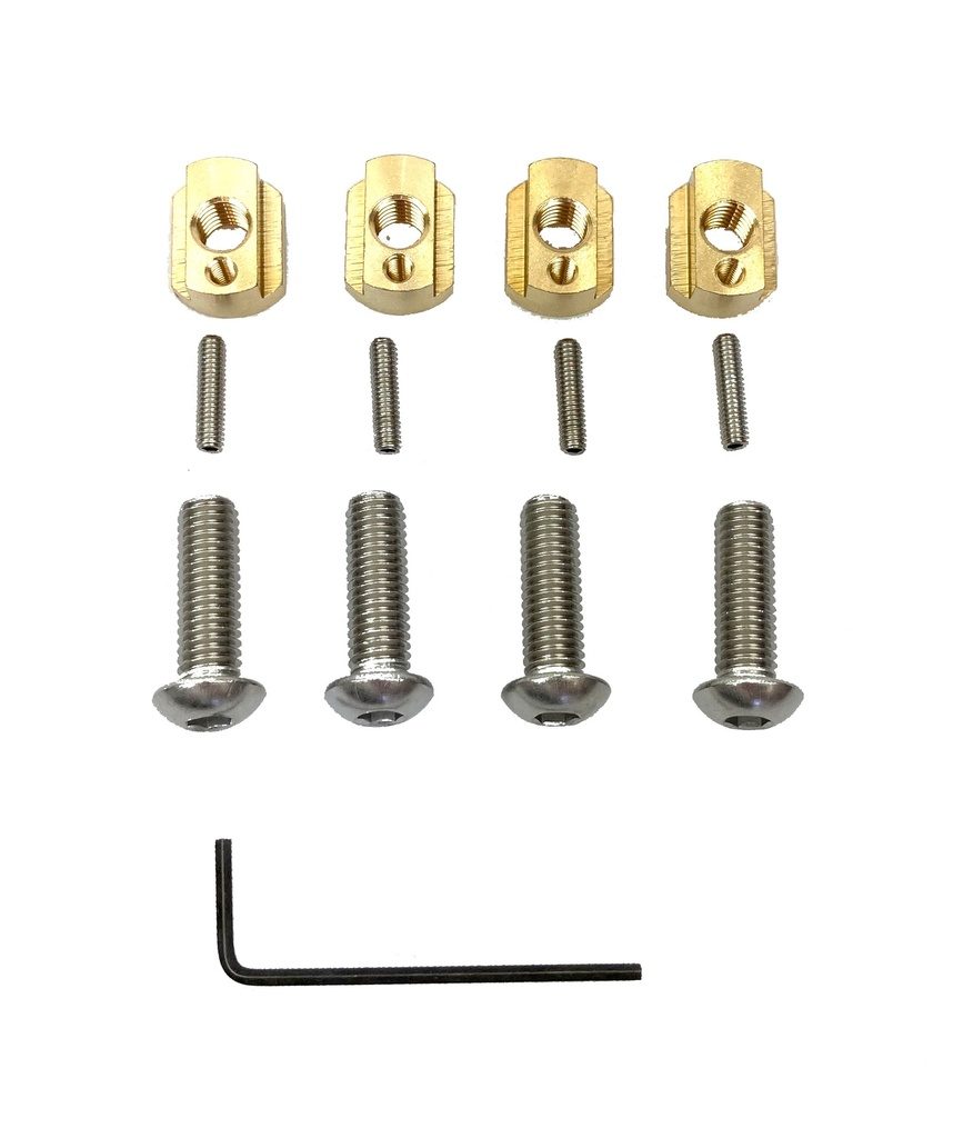 Groove Locking T-Nuts Set M6